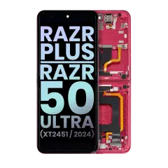 Main OLED Assembly Compatible For Motorola Razr Plus / Razr 50 Ultra (XT2451 / 2024) (Genuine OEM) (Hot Pink)