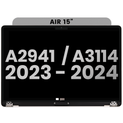 Complete LCD Display Assembly Compatible For MacBook Air 15" (A2941 / Mid 2023) / Air 15" (A3114 / Mid 2024) (Used OEM Pull: Grade B) (Starlight)