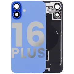 Back Glass w/ MagSafe Magnet & NFC & Flashlight Flex For iPhone 16 Plus (Used OEM Pull: Grade B) (Ultramarine)