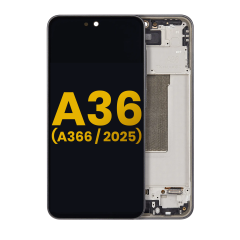 OLED Assembly With Frame Compatible For Samsung Galaxy A36 5G (A366 / 2025) (Refurbished) (Black)