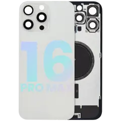 Back Glass w/ MagSafe Magnet & NFC & Flashlight Flex For iPhone 16 Pro Max (Service Pack) (White Titanium)