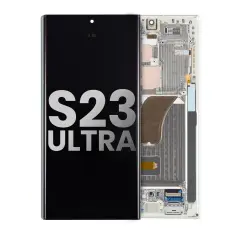 OLED Assembly With Frame Compatible For Samsung Galaxy S23 Ultra 5G (US & International) (Used OEM Pull: Grade A) (Cream)