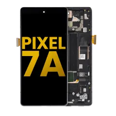 OLED Assembly With Frame (With Finger Print Scanner) Compatible For Google Pixel 7a 5G (Refurbished) (Charcoal)