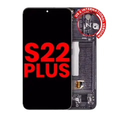 OLED Assembly With Frame Compatible For Samsung Galaxy S22 Plus 5G (US & International Version) (Aftermarket Plus) (Phantom Black)