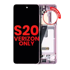 OLED Assembly With Frame Compatible For Samsung Galaxy S20 5G (Verizon 5G UW Frame Only) (Aftermarket Plus) (Cloud Pink)