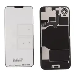 Back Glass With Steel Plate With Wireless NFC Charging MagSafe Magnet & Flashlight Flex Compatible For iPhone 16e (Genuine OEM) (White)