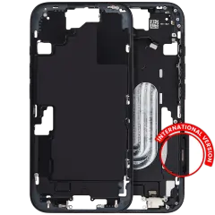 Mid-Frame Housing With Power And Volume Button Compatible For iPhone 16 (International Version) (Used OEM Pull: Grade A) (Black)