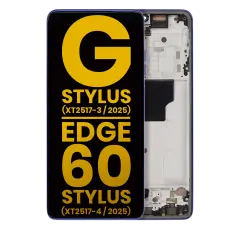 OLED Assembly With Frame Compatible For Motorola Moto G Stylus 5G (XT2517-3 / 2025) (Refurbished) / Motorola Moto Edge 60 Stylus (XT2517-4 / 2025) (Pantone Surf the Web)