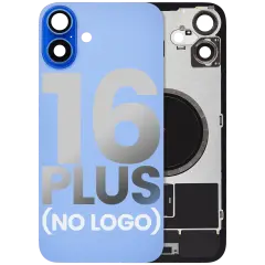 Back Glass w/ MagSafe Magnet For iPhone 16 Plus (Aftermarket) (Ultramarine) (No Logo)