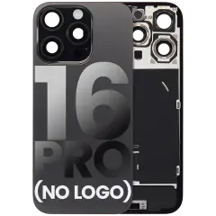 Back Glass w/ MagSafe Magnet & NFC & Flashlight Flex For iPhone 16 Pro (Aftermarket) (Black Titanium) (No Logo)