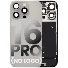 Back Glass w/ MagSafe Magnet & NFC & Flashlight Flex For iPhone 16 Pro (Aftermarket) (Natural Titanium) (No Logo)