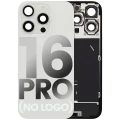 Back Glass w/ MagSafe Magnet & NFC & Flashlight Flex For iPhone 16 Pro (Aftermarket) (White Titanium) (No Logo)