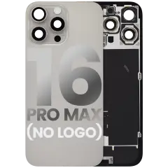 Back Glass w/ MagSafe Magnet & NFC & Flashlight Flex For iPhone 16 Pro Max (Aftermarket) (Natural Titanium) (No Logo)