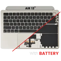 Top Case Assembly With Battery And Keyboard Compatible For MacBook Air 13" (A3113 / Mid 2024) (Starlight) (US Keyboard)
