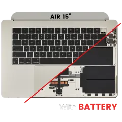 Top Case Assembly With Battery And Keyboard Compatible For MacBook Air 15" (A3114 / Mid 2024) (Starlight) (US Keyboard)