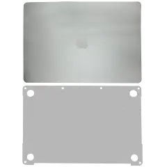 2 in 1 (Top and Bottom) Skin Compatible For MacBook Pro 15" Touch Bar (A1990 / Late 2018 / Early 2019) (A1707 / Late 2016 / Mid 2017) (Space Gray)