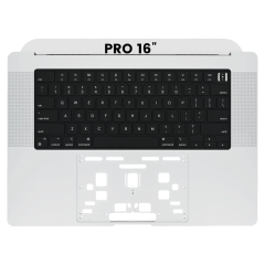 Top Case With Keyboard Compatible For MacBook Pro 16" (A2485 / Late 2021) / (A2780 / Late 2023) (US Keyboard) (OEM Pull Grade B/C) (Silver)