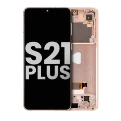 OLED Assembly With Frame Compatible For Samsung Galaxy S21 Plus 5G (Used OEM Pull: Grade B/C) (Phantom Violet / Pink / Gold)