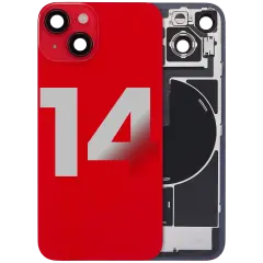 Back Glass w/ MagSafe Magnet & NFC & Flashlight Flex For iPhone 14 (Used OEM Pull: Grade B) (Red)