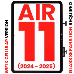 Digitizer Compatible For iPad Air 11" (2024) / Air 11" (2025) (Glass Separation Required) (WiFi / Cellular) (Aftermarket  Plus) (Black)
