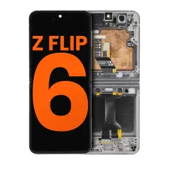Inner OLED Assembly With Frame Compatible For Samsung Galaxy Z Flip 6 5G (US & International) (Blemish: Grade D ) (Silver Shadow)