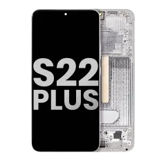 OLED Assembly With Frame Compatible For Samsung Galaxy S22 Plus 5G (Used OEM Pull: Grade B/C) (White)