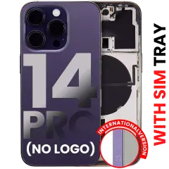 Back Housing W/ Small Parts For iPhone 14 Pro (EU / Global Version) (Aftermarket Plus) (Deep Purple)