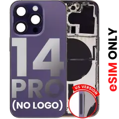 Back Housing W/ Small Parts For iPhone 14 Pro (US Version) (Aftermarket Plus) (Deep Purple)