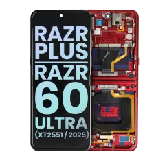 Main OLED Assembly Compatible For Motorola Razr Plus / Razr 60 Ultra (XT2551 / 2025) (Genuine OEM) (Rio Red) 