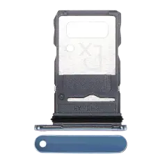Single Sim Card Tray For Motorola Edge 20 Pro (XT2153-1 / 2021) (Blue Vegan Leather)