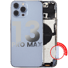 Back Housing W/ Small Components Pre-Installed Compatible For iPhone 13 Pro Max (International Version) (Used OEM Pull: Grade B) (Sierra Blue)