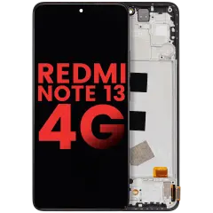 OLED Assembly With Frame For Xiaomi Redmi Note 13 4G (Aftermarket Plus) (Midnight Black)