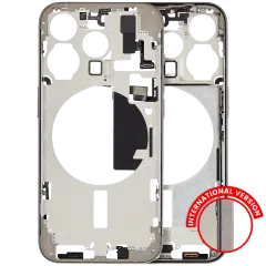 Mid-Frame Housing  W/ Small Parts For iPhone 15 Pro (EU / Global Version) (Used OEM Pull: Grade B) (Natural Titanium)