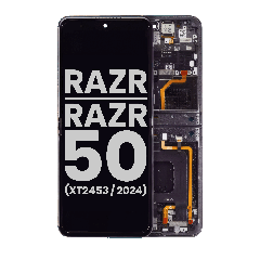 Main OLED Assembly For Motorola Razr / Razr 50 (XT2453 / 2024) (Used OEM Pull Garde : A ) (Koala Grey) 