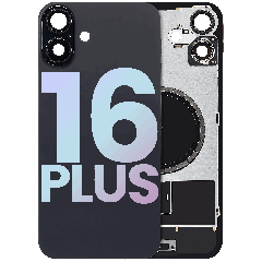 Back Glass w/ MagSafe Magnet & NFC & Flashlight Flex For iPhone 16 Plus (Service Pack) (Black)