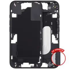 Mid-Frame Housing With Power And Volume Button For iPhone 16 (US Version) (Aftermarket Plus) (Black)