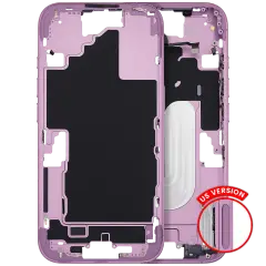 Mid-Frame Housing With Power And Volume Button For iPhone 16 (US Version) (Aftermarket Plus) (Pink)