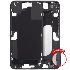 Mid-Frame Housing With Power And Volume Button For iPhone 16 Plus (US Version) (Aftermarket Plus) (Black)
