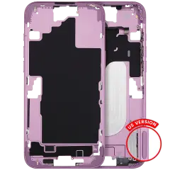 Mid-Frame Housing With Power And Volume Button For iPhone 16 Plus (US Version) (Aftermarket Plus) (Pink)
