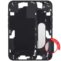 Mid-Frame Housing With Power And Volume Button For iPhone 16 (EU / Global Version) (Aftermarket Plus) (Black)