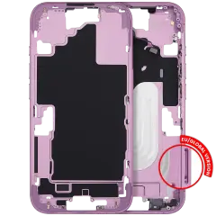 Mid-Frame Housing With Power And Volume Button For iPhone 16 (EU / Global Version) (Aftermarket Plus) (Pink)