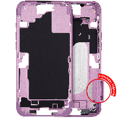 Mid-Frame Housing With Power And Volume Button For iPhone 16 Plus (EU / Global Version) (Aftermarket Plus) (Pink)