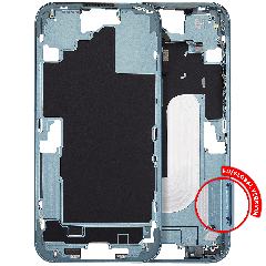 Mid-Frame Housing With Power And Volume Button For iPhone 16 Plus (EU / Global Version) (Aftermarket Plus) (Teal)