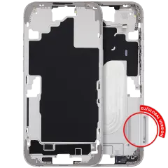 Mid-Frame Housing With Power And Volume Button For iPhone 16 Plus (EU / Global Version) (Aftermarket Plus) (White)