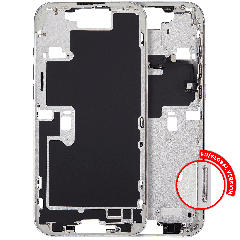 Mid-Frame Housing With Power And Volume Button For iPhone 16 Pro Max (EU / Global Version) (Aftermarket Plus) (White Titanium)