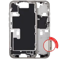 Mid-Frame Housing With Power And Volume Button For iPhone 16 Pro (EU / Global Version) (Aftermarket Plus) (Natural Titanium)