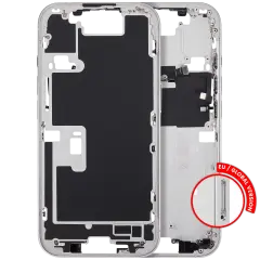 Mid-Frame Housing With Power And Volume Button For iPhone 16 Pro (EU / Global Version) (Aftermarket Plus) (White Titanium)