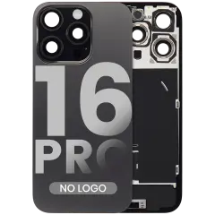 Back Glass w/ MagSafe Magnet & NFC & Flashlight Flex For iPhone 16 Pro (Aftermarket) (Black Titanium) (No Logo)