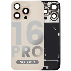 Back Glass w/ MagSafe Magnet & NFC & Flashlight Flex For iPhone 16 Pro (Aftermarket) (Desert Titanium) (No Logo)