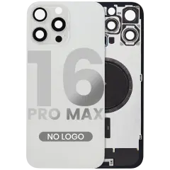 Back Glass w/ MagSafe Magnet For iPhone 16 Pro Max (Aftermarket) (White Titanium) (No Logo)